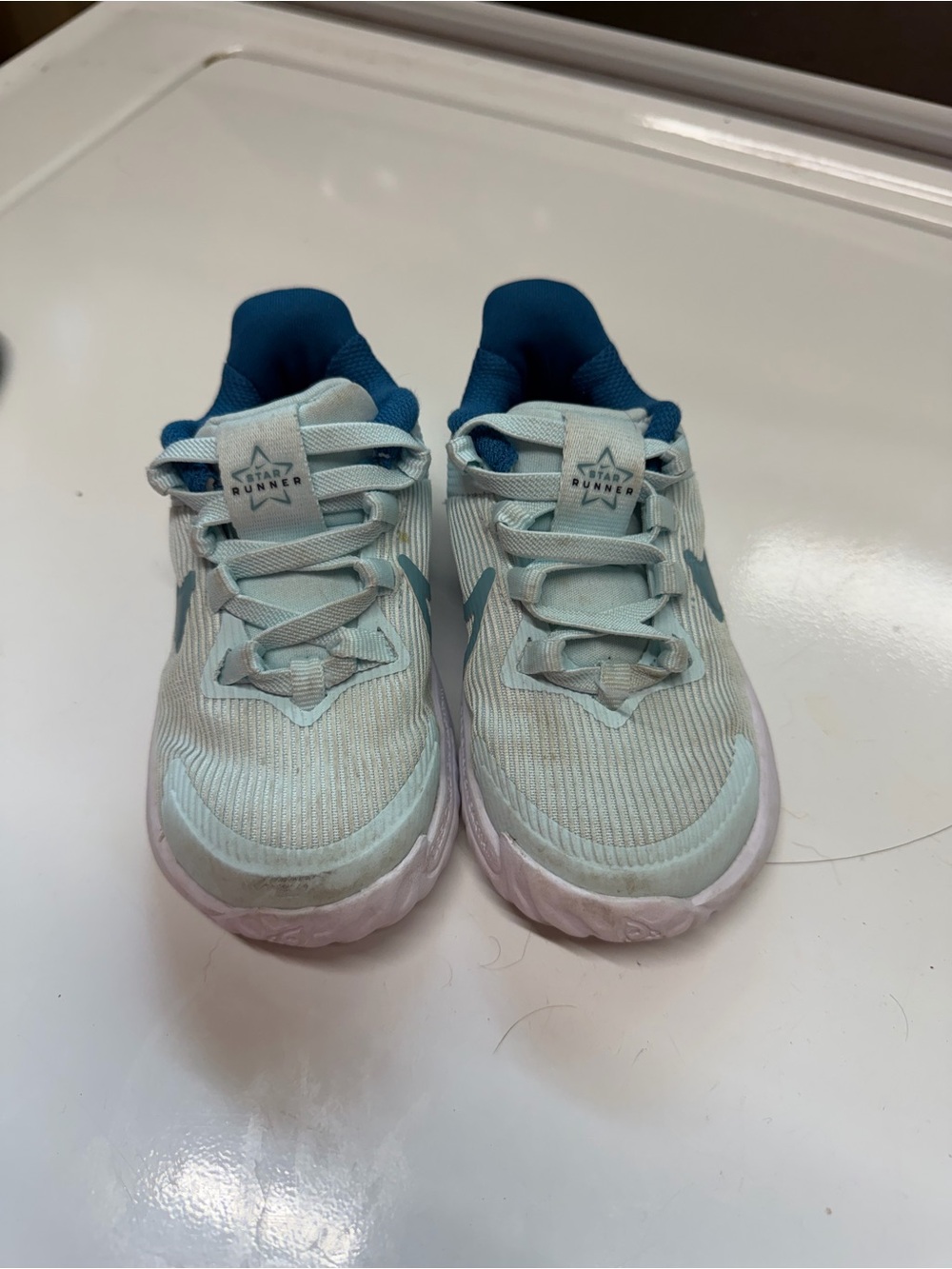 Nike Kids Light Blue and Teal Running Sneakers